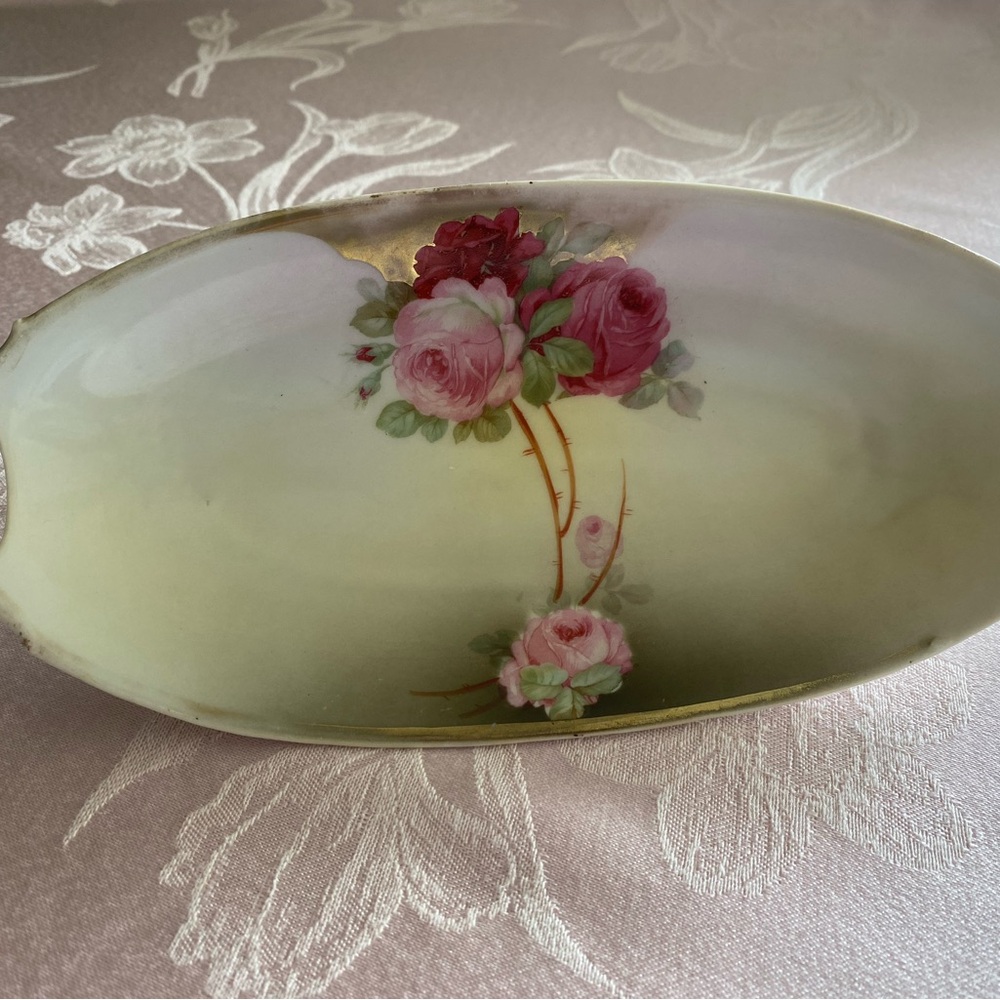 Bavaria Gold Trim Oval Ceramic Dish
